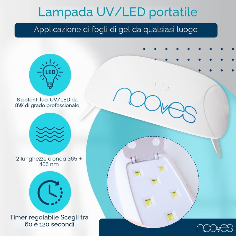 NOOVES - Set Strisce per Unghie in Gel Rosa 20