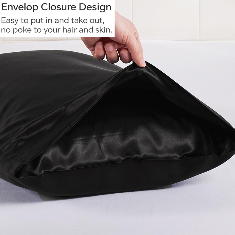 DuShow 2 Pack Silk Satin Pillowcases for Hair and Skin,