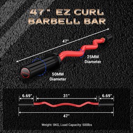 Olympic Barbell Bar for Weightlifting - 7FT Heavy Duty (1500LB/700LB), 4FT Short (500LB), 47" EZ Curl Bar - Fits 2" Standard Plates - Home Gym Strength Training