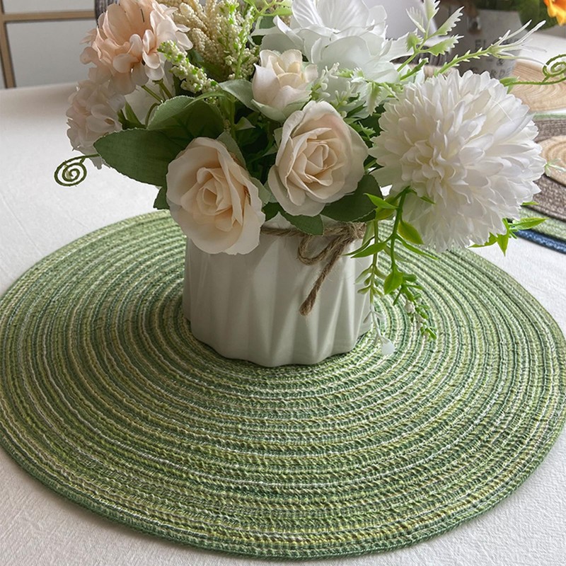 Soulnioi Cotton Place Mats and Coasters, Round Table Placemats Plate