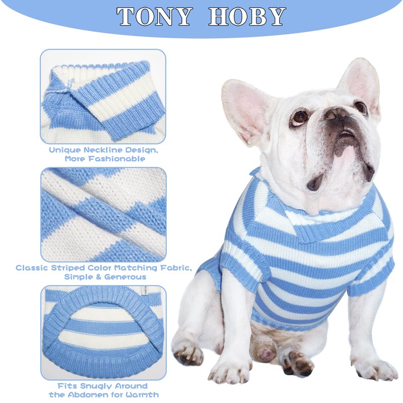 TONY HOBY Dog Sweater, Knitted Dog Sweater Shirts, Winter Dogs