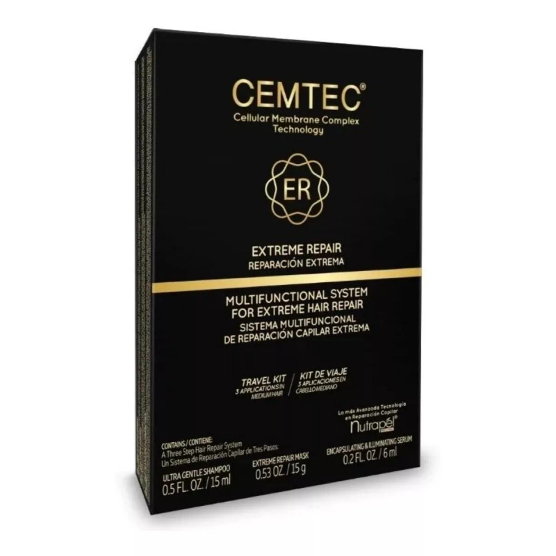 Nutrapel Kit Viaje Cemtec Sistema Multifuncional Reparación Capilar