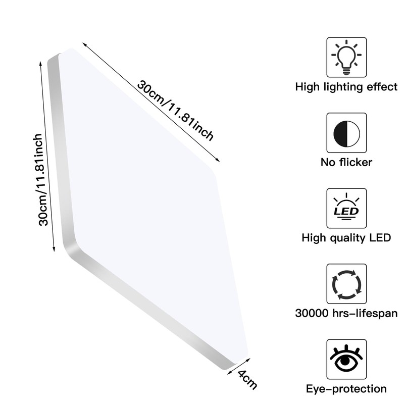 Riserva Square LED Ceiling Light 48W, LED Ceiling Lamp, IP44