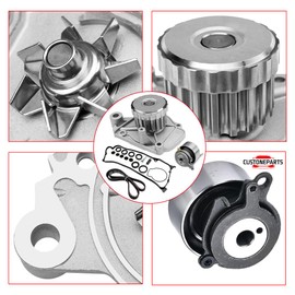 Engine Timing Belt Kit with Water Pump Fit 2001-2005 Honda Civic DX LX EX HX GX 1.7L L4 SOHC 16V Replace TCK312 TBK312 19200PLMA01