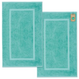 Lavea Bath Mat, Set of 2, 50 x 80 cm, Turquoise, Elena Terry Series