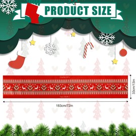 Christmas Table Runner, 72x13 Inch Winter Red Snowflake Holiday Kitchen Dining Table Cloth Decoration Premium Linen Xmas Tablecloth for Indoor Outdoor Home Party Decor (Style B)