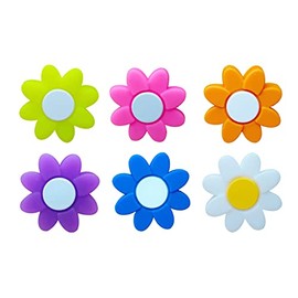 FKYzixeh Tennis Racket Dampeners, Tennis Racket Shock Absorber, Cute Pattern Tennis Accessories for Kids and Adults (6 Pcs Colorful Flowers)