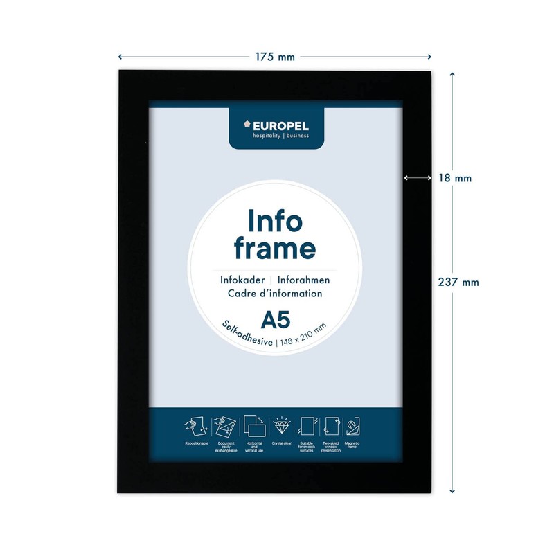 Europel A5 Info Frame, 196007, Black