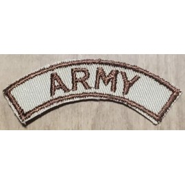 US ARMY Shoulder Arc Tab Rocker Cut DESERT PATCH tan & brown VTG NOS subdued