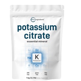 US Origin Potassium Citrate Powder, 1 KG (35 Ounce) | Essential Hydration Electrolyte Supplement | Vegan Friendly