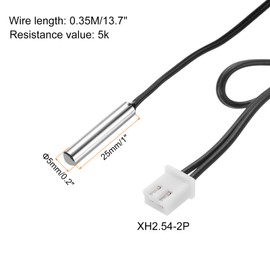 uxcell 1 Pcs 5K NTC Thermal Sensor Probe, Stainless Steel Sensitive Temperature Sensor Probe 13.7 Inch Digital Thermometer Extension Cable Temp Sensor