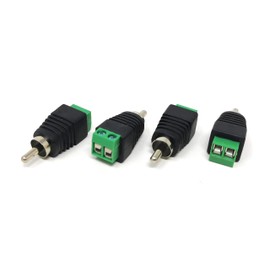 MainCore Phono RCA Male to AV 2 Screw Terminal Female Balun for CCTV/Speaker/Audio/Video (4pcs)