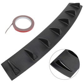 AINTIER Shark Fin Rear Lower Bumper Lip Diffuser Spoiler 7 Shark Fin Style PP Fits For 34" x 6" Universal Rear Bumper Lip Glossy Carbon Look Rear Lower Bumper Diffuser Fin Spoiler Lip Wing Splitter