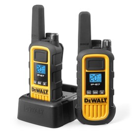 DEWALT DXFRS800 FRS Walkie Talkies Long Range 2 Way Radio, 2 Watt, Waterproof & Rechargeable, 2 Pack