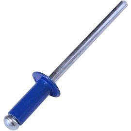 AERZETIX - C57102 - Set of 50 Blind Rivets Diameter 4 x 10 mm Colour Blue RAL 5010 - Made of Steel/Aluminium - Pop Rivet with Pin Break