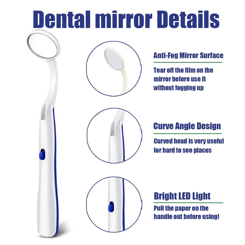 Ceonam 2 Pcs Dental Mirror with Light Tool LED Lighted