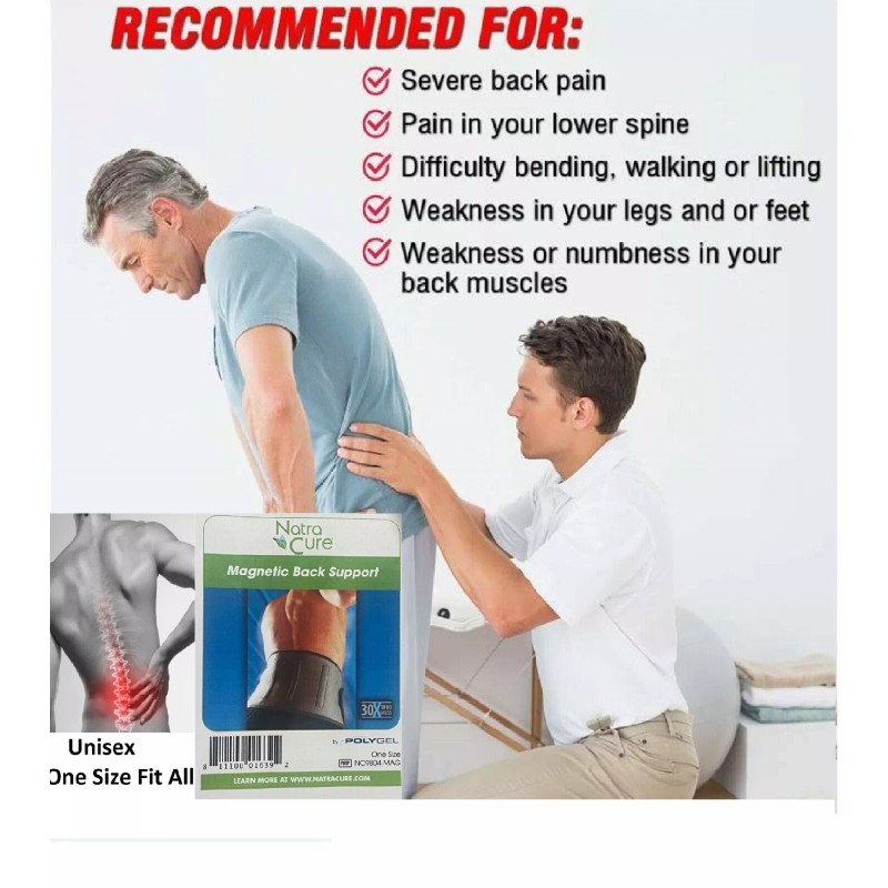 Natra Cure Unisex Magnetic Back Brace Support Strap Wrap Lower