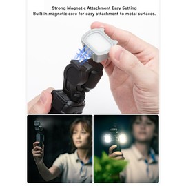 Magnetic Fill Light for OSMO Pocket 3, Video Light with Adjustable Brightness and Colour Temperature, Additional Lighting, Film Light for OSMO Pocket 3 Accessories