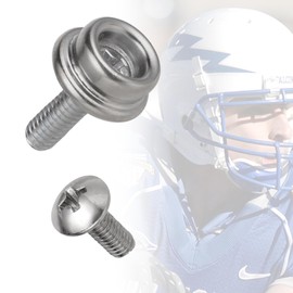 Universal Helmet Facemask Screw Kit - 12Pcs for Ice Hockey, Football, Baseball, Lacrosse, Softball, Rugby & More (4 Large Head + 8 Flat Head) (12)