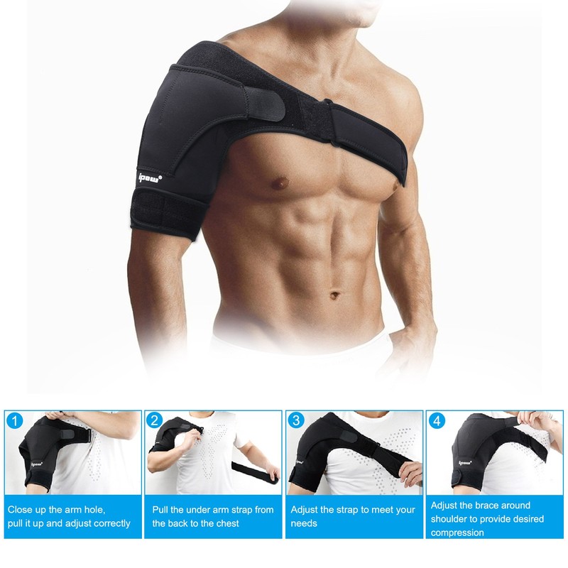 Ipow Adjustable Neoprene Shoulder Support Brace Strap Helps Shoulder Stability,