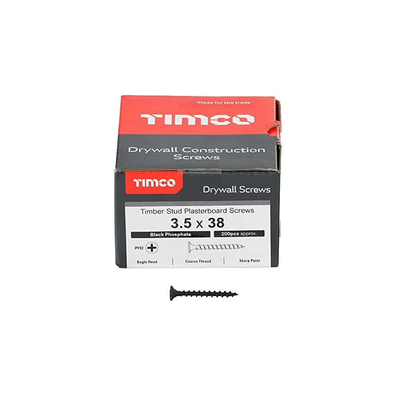 TIMCO Drywall Coarse Thread Bugle Head Black Screws - 3.5