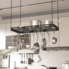 TICKCACY 33” Pots and Pans Hanging Rack, Black Hanging Pot