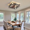 Square Cage Ceiling Fan with Light and Remote Control, 18