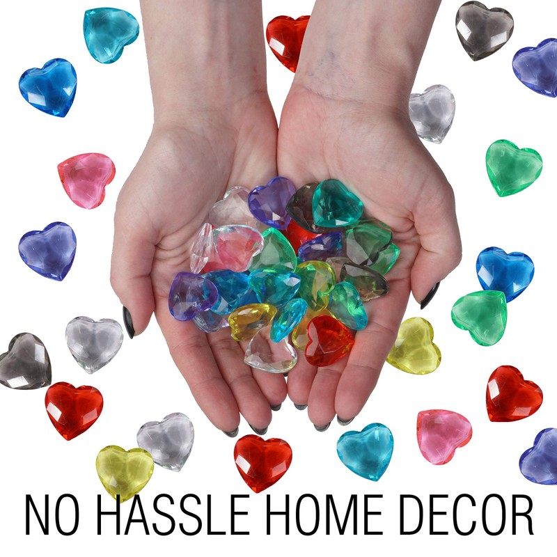 Entervending Acrylic Gems - Smooth Plastic Hearts for Pirate Treasures