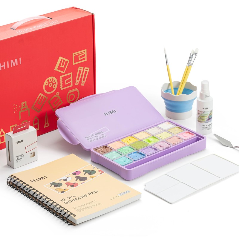 HIMI Deluxe 18 Colors Jelly Gouache Paint Gift Set –