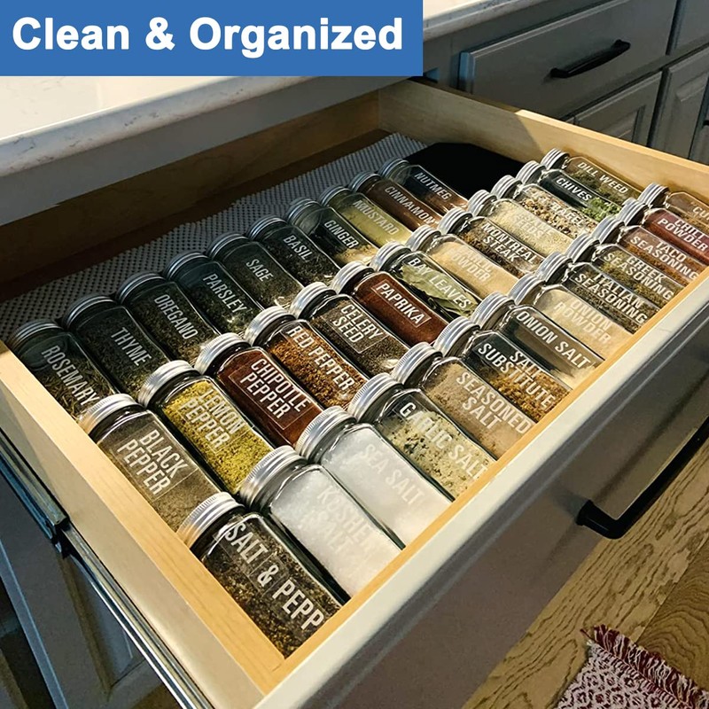 Khordin Expandable Spice Drawer Rack Organizer Insert for Kitchen Cabinet