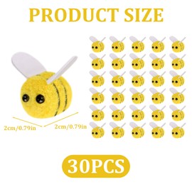 ROBOHOOK 30 PCS Small Bees for Crafts, Cute Mini Felt Bees for Costume Decoration Theme Party, DIY Accessories Crafts Gender Reveal Decorations