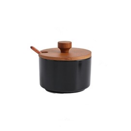OnePine 220ml/7.74 oz Kitchen Condiment Container, Ceramic Sugar Bowl with Lid and Spoon, Salt Pot Spice Jar for Home and Kitchen