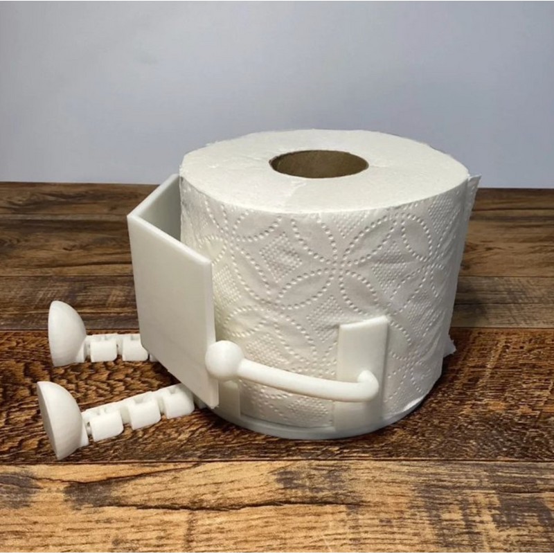 3D Printed Sitting Figure Toilet Paper Holder - Decorative No-Drill