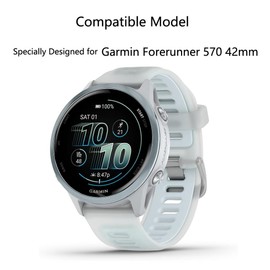 Futanwei [3 Pack] for Garmin Forerunner 570 42mm Screen Protector PMMA [3D Curved Edge Frame] [Full Coverage Protection] [Anti-Scratch] Screen Protector for Garmin Forerunner 570 42mm Smart Watch