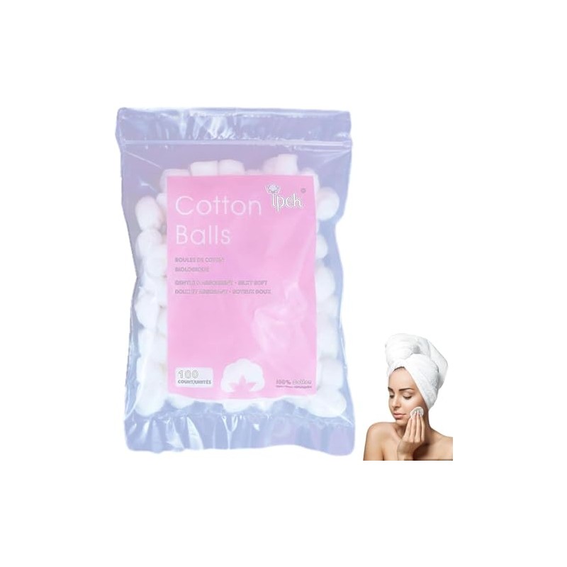 Cotton Balls, Pure Cotton Balls, Absorbent, 100 Count - Soft,