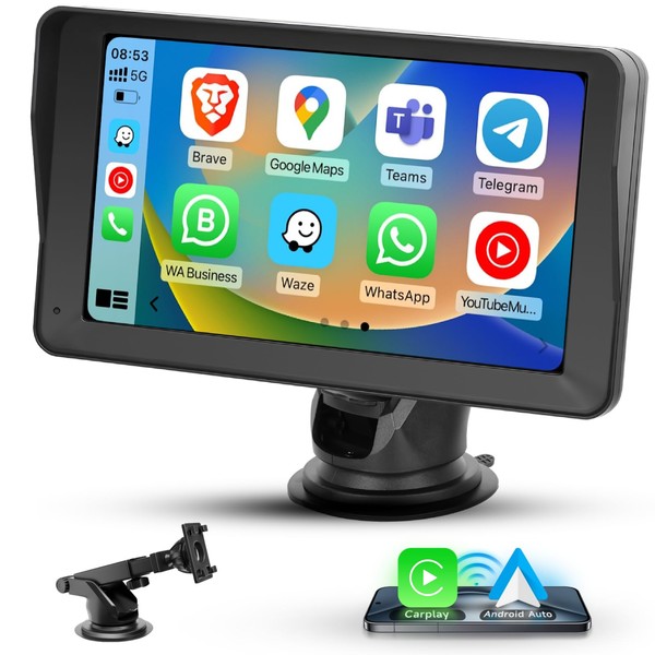 Podofo A-pple CarPlay Display Android Car Radio 7 Inch Touchscreen