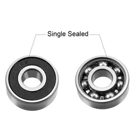 sourcing map Deep Groove Ball Bearing 607RS Single Row Sealed 7 mm x 19 mm x 6 mm Chrome Steel Ball Bearing