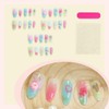 30Pcs 3D Flower Press on Nails Medium Almond Fake Nails