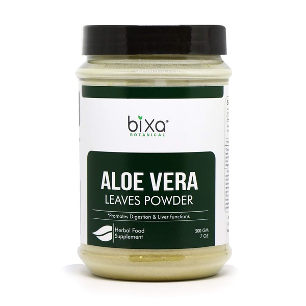 bixa BOTANICAL Aloe Vera Leaf Powder (Aloe barbadensis), Promotes Healthy Digestion System & Liver Functions l Skin Care | Superfood 7 Oz (200g)