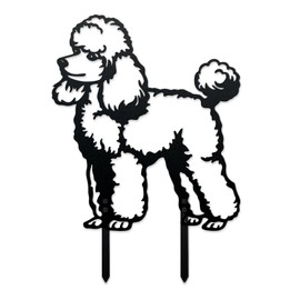 WADORN Poodle Metal Decorative Garden Stakes, Dog Outdoor Statues Silhouette Funny Black Animal Dogs Silhouette Outdoor Stakes Decor Gift for Garden Yard Backyard Patio Lawn Art Outdoors Decors