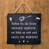 Toilet Sign with German Text "Siehst Du die Reste Deiner
