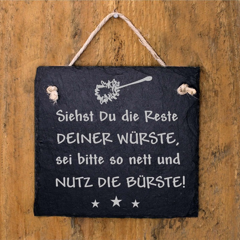 Toilet Sign with German Text "Siehst Du die Reste Deiner