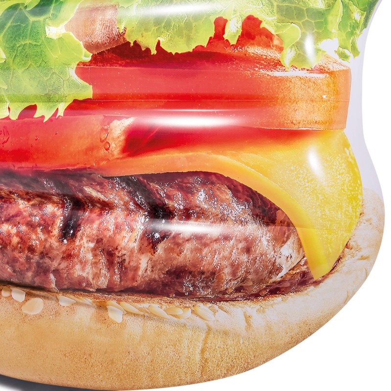 Intex Juicy Hamburger Inflatable Island, 53" X 50" X 9"