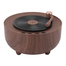 Retro Speaker, Stero Wireless Speaker AM/FM Radio Portable Mini Vintage 5.3 Speaker with Colorful Light for Party Travel Office Home Decor (Wood Grain)