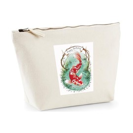 Hippowarehouse Happy Birthday Cute koi Fish Pond Watercolour Printed Make up Cosmetic wash Bag 18x19x9cm