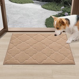 COSY HOMEER Door Mat Floor Mats Dirt Trapper Mat Wet Shoes and Paws, 20" x 32", Beige