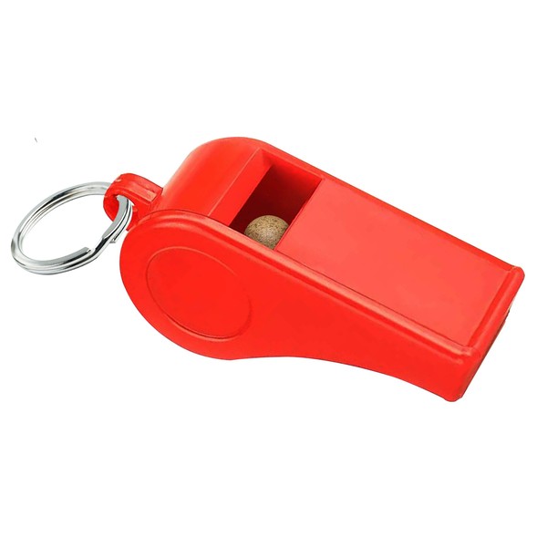 Water Gear Plastic Emergency Safety Whistle - Great for Water Lifeguards and Swimming - Ideal for Coaches and Sports - Can be Used for Training Dogs - Loud for Survival - Red
