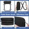Portable Folding Camp Stool with Side Pocket, Lightweight Foldable Camping