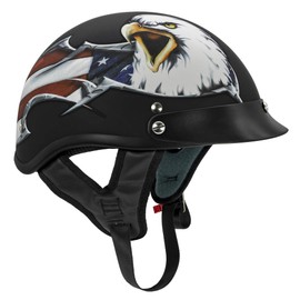 VCAN Cruiser New Patriotic Eagle USA Graphics Motorcycle Half Helmet