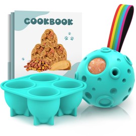 Dog Toys, Dog Toys to Keep Them Busy, Dog Toy Refillable Homemade Freezable Dog Food, Reduces Anxiety Dog Chew Toy, Easy to Clean Interactive Dog Toys, Treat Dispensing Dog Toys,Cyan-Blue